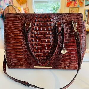 Brahmin Crocodile-Embossed Burgundy Shoulder Bag Now 299.00! Must go.
Reg 395.00